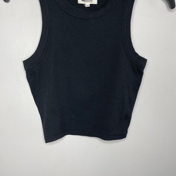 MADEWELL Crop Tank Women XS Supima Rib Sleeveless Top NEW Cotton Stretch NF469 - Picture 7 of 15